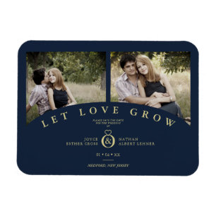 Magnet Flexible Marine Gold Elegant 2 Photos laissez Love Grow Mar