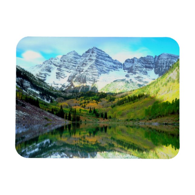 Magnet Flexible Maroon Bells réfléchissant à Maroon Lake (Horizontal)
