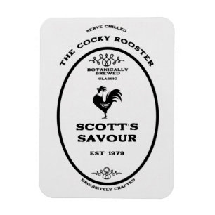 Magnet Flexible Marque de commerce, coq coquine, personnalisable
