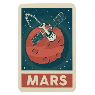 Magnet Flexible Mars Retro Galaxy Satellite