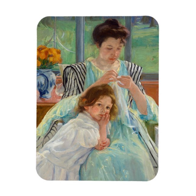 Magnet Flexible Mary Cassatt - Jeune mère coudre (Vertical)