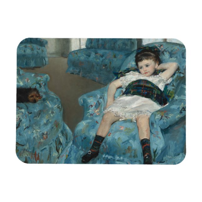 Magnet Flexible Mary Cassatt - Petite fille dans un fauteuil bleu (Horizontal)