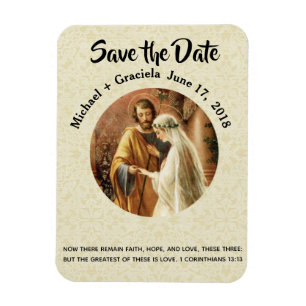 Magnet Flexible Mary Joseph Catholic SAVE LE Mariage DATE