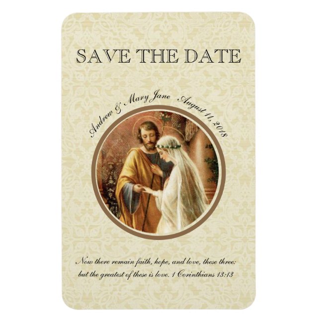 Magnet Flexible Mary Joseph Catholic SAVE LE Mariage DATE (Vertical)