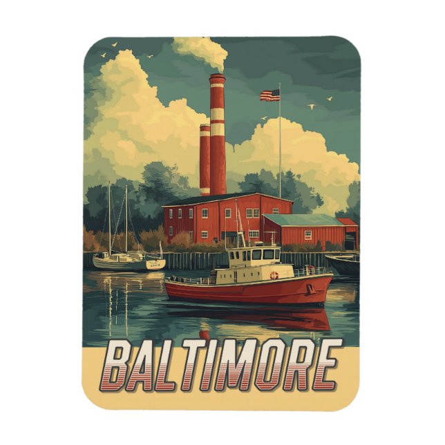 Magnet Flexible Maryland vintage Baltimore (Vertical)