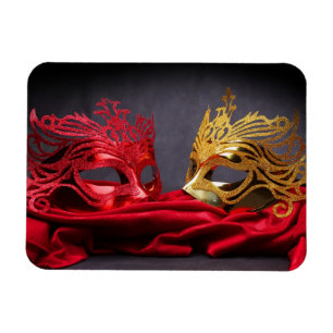 Magnet Flexible Masque masqué masqué décoré sur velours rouge
