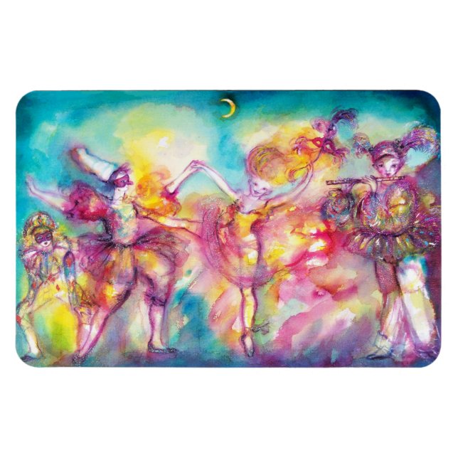 Magnet Flexible MASQUERADE BALL, Mardi Gras Masques, Danse, Musiqu (Horizontal)