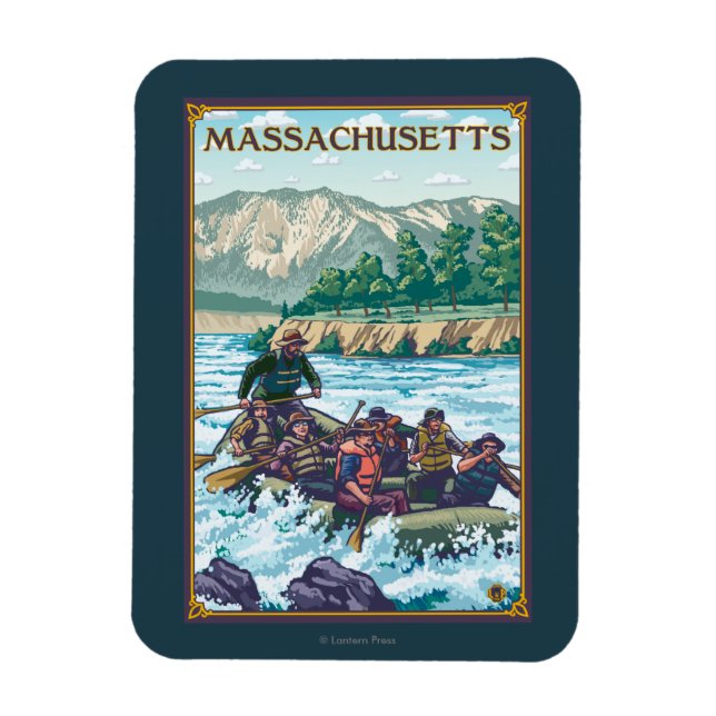 Magnet Flexible MassachusettsScène de Rafting de rivière (Vertical)