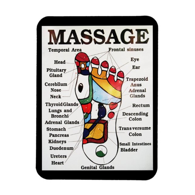 Magnet Flexible Massage de pieds thaïlandais ~ Carte de réflexolog (Vertical)