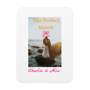 Magnet Flexible match parfait mariage couple photo retro rose