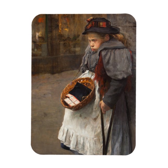 Magnet Flexible Matchstick Girl pauvre rue Urchin Pauvreté urbaine (Vertical)