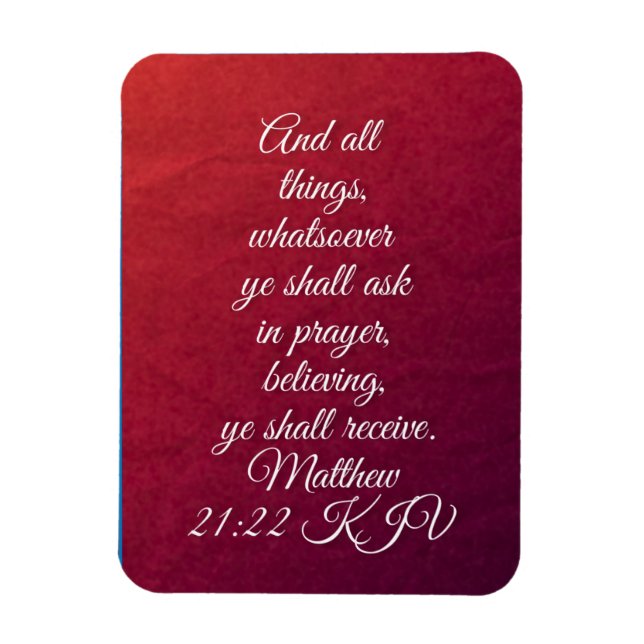 Magnet Flexible Matthieu 21:22 KJV Bible Verse (Vertical)