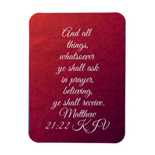 Magnet Flexible Matthieu 21:22 verset de la Bible KJV