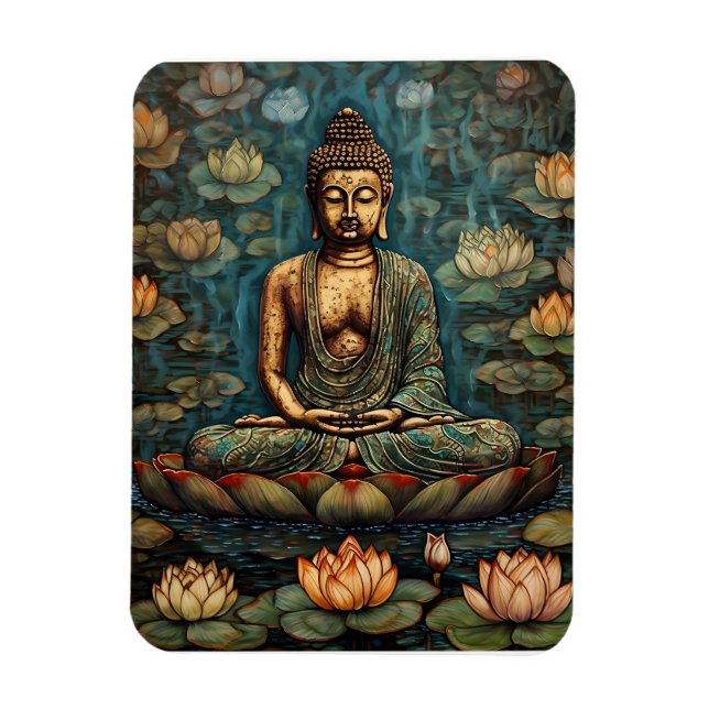 Magnet Flexible Méditer l'art du Bouddha Gautam (Vertical)