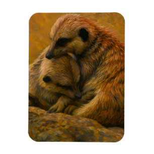 Magnet Flexible Meerkat Cuddle - Peinture faunique tonique Terre
