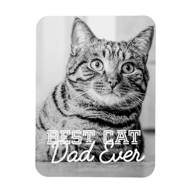 Magnet Flexible Meilleur Chat Papa Jamais Moderne Personnalisé Pho (Vertical)