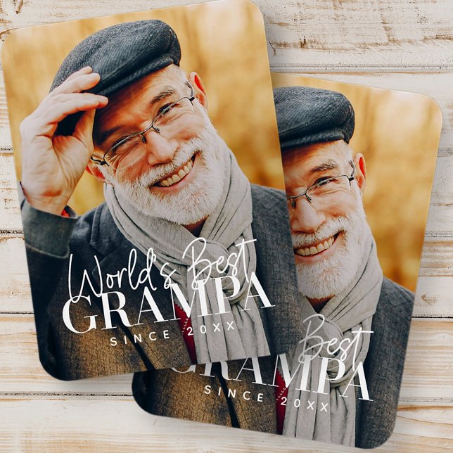 Magnet Flexible Meilleur Grampa du monde depuis 20XX Photo moderne (Créateur téléchargé)
