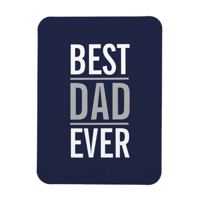 Magnet Flexible Meilleur papa jamais | Marine bleu moderne (Vertical)