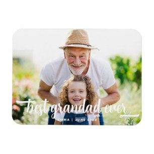 Magnet Flexible Meilleur Papy de Tous les Temps Texte Photo