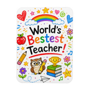 Magnet Flexible Meilleur Professeur du Monde Cadeau pour une Appre