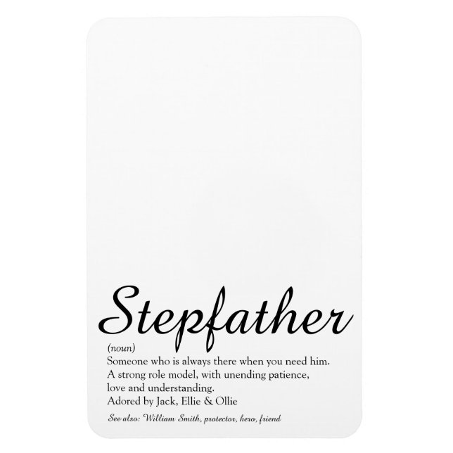 Magnet Flexible Meilleur Stepfather jamais vu, Script de définitio (Vertical)