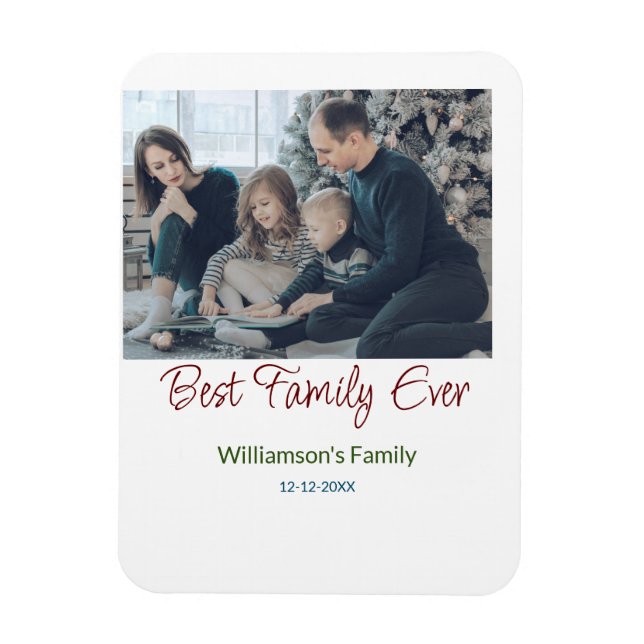 Magnet Flexible Meilleure famille jamais ajouter nom de famille im (Vertical)