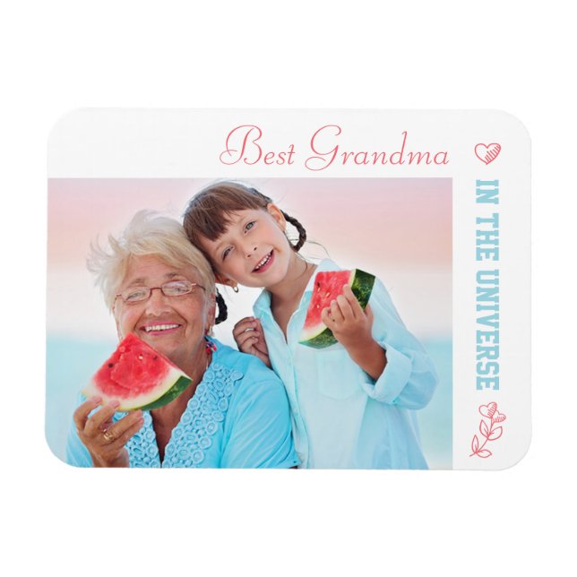 Magnet Flexible Meilleure grand-mère dans l'Univers - Corail & Blu (Horizontal)
