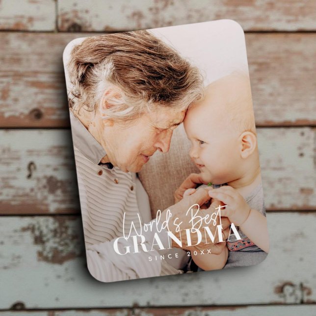 Magnet Flexible Meilleure grand-mère du monde depuis 20XX Photo si (Créateur téléchargé)
