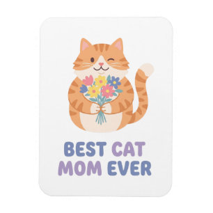 Magnet Flexible Meilleure Maman de Chat Tabby Chat Graphique