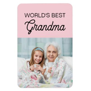 Magnet Flexible Meilleure Mamie Rose Photo du Petit-Enfant 