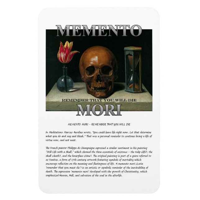 Magnet Flexible Memento Mori - Rappelez-vous que vous allez mourir (Vertical)