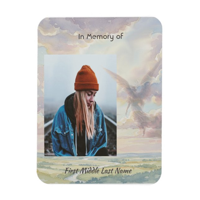 Magnet Flexible Memorial Keepsake Angel Sky Clouds (Vertical)