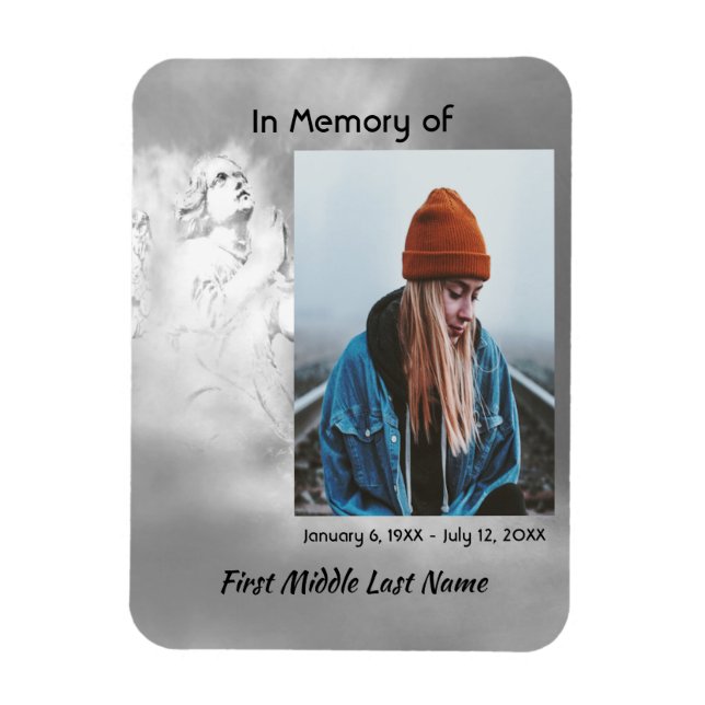 Magnet Flexible Memorial Keepsake Angel Sky Clouds (Vertical)
