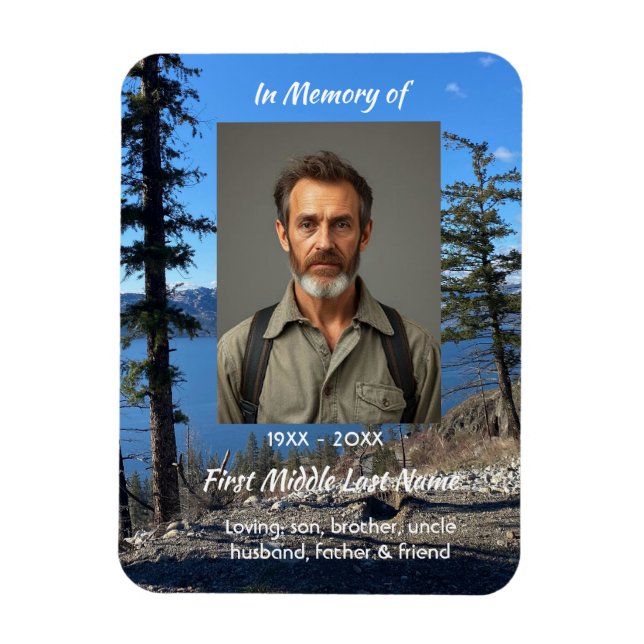 Magnet Flexible Memorial Keepsake  Lake Forest Trees (Vertical)