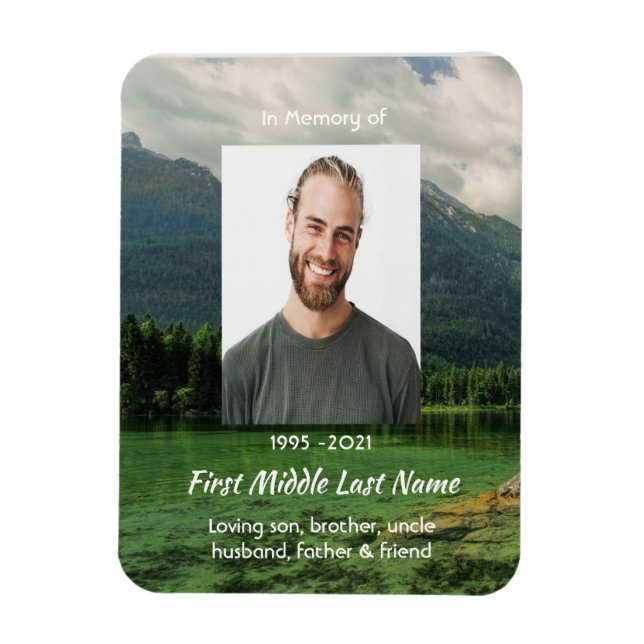 Magnet Flexible Memorial Keepsake Mountain Lake Landscape  (Vertical)