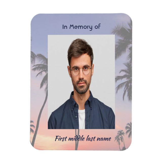 Magnet Flexible Memorial Keepsake Tropical Beach (Vertical)