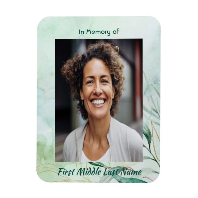 Magnet Flexible Memorial Keepsake  Watercolor Foliage  (Vertical)