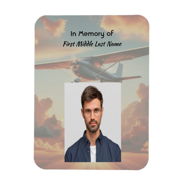 Magnet Flexible  Memorial Keepsakes Pilot Airplane Sunset (Vertical)
