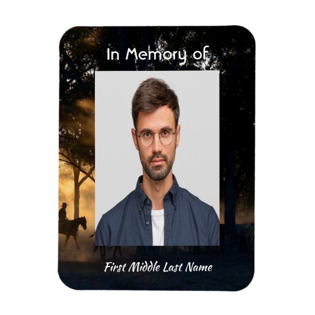 Magnet Flexible Memorial Keepsakry Forest Trail Walk Horses (Vertical)