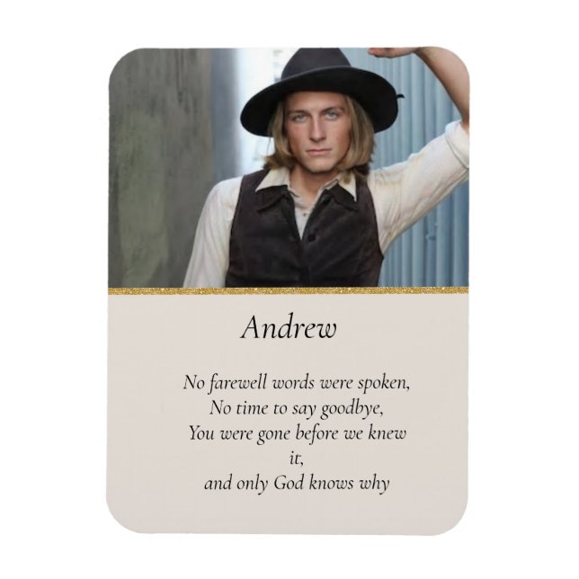 Magnet Flexible Mémorial magnétique pour une mort soudaine (Vertical)