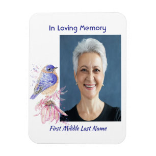 Magnet Flexible Memorial Photo Poem Bluebird Garden Bird