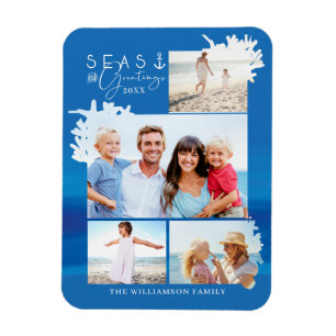 Magnet Flexible Mer Bleue Nautique & Salutations Ocean Photo Cadre