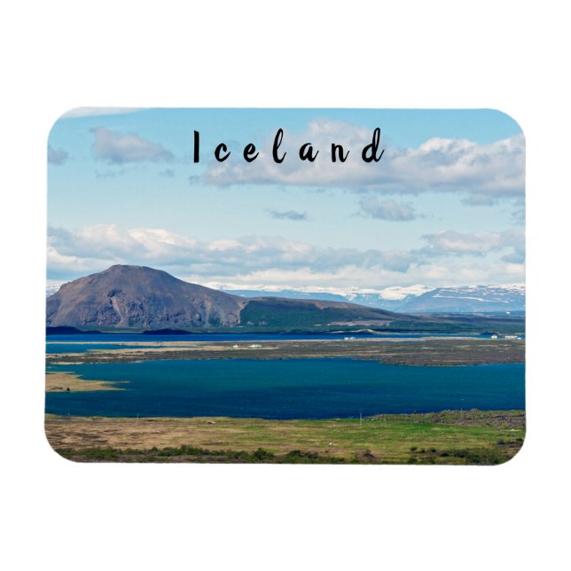 Magnet Flexible Mer du matin islandais avec fermes dans un fjord (Horizontal)