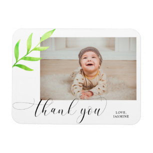 Magnet Flexible Merci Aquarelle Leaf Swashes Baby Photo Chic
