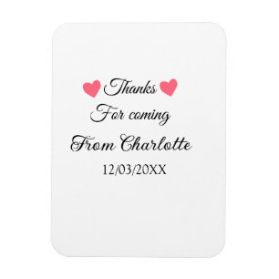 Magnet Flexible merci d'être venu nom à ajouter message texte 