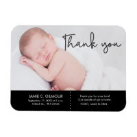 Merci et Faire-part de naissance bébé, texte du sc