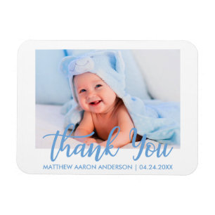 Magnet Flexible Merci Moderne Nouveau bébé Garçon bleu