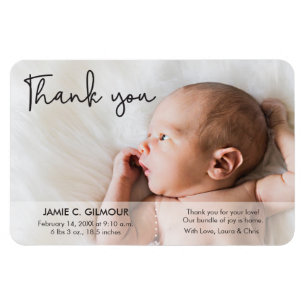 Magnet Flexible Merci photo bébé design moderne