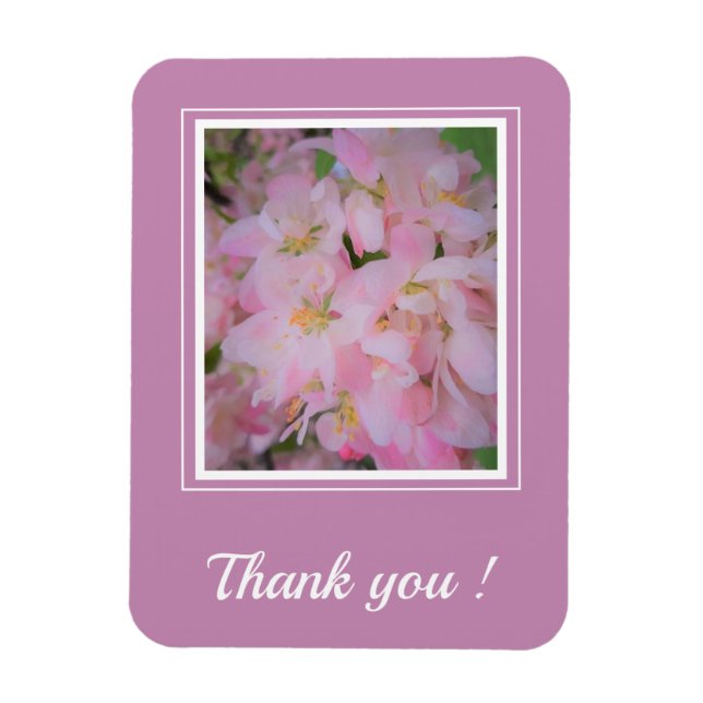 Magnet Flexible Merci photo de la fleur de cerisier (Vertical)