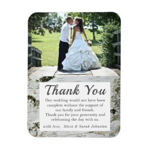 Magnet Flexible Merci photo Mariage Birch Wood Tree Bark